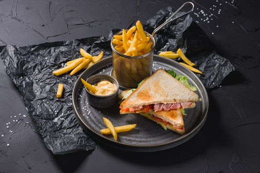 Grilled chicken sandwich and french fries